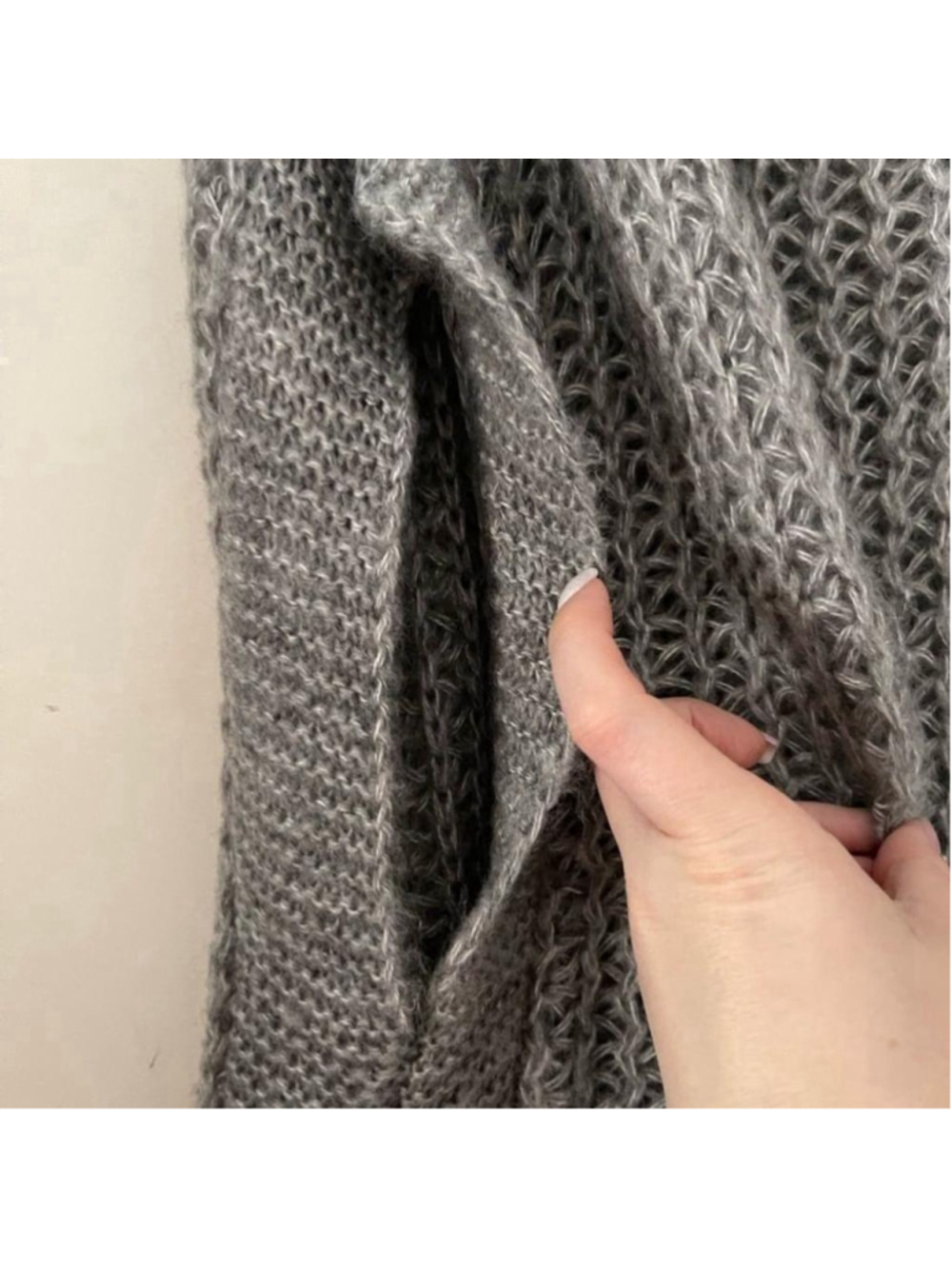 LC Lauren Conrad Heather Gray Knit Poncho Sweater - One Size - EUC - Picture 3 of 6